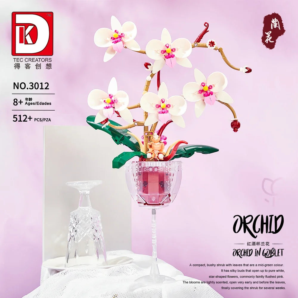 Set Construcție Orchid Bouquet – Model Botanic DIY, Decor Home & Office