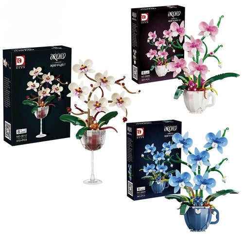 Set Construcție Orchid Bouquet – Model Botanic DIY, Decor Home & Office