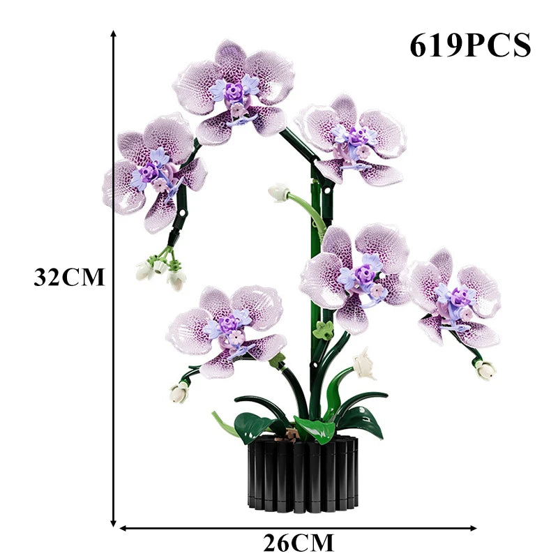 Cymbidium Eternal – Set Construcție Orhidee Phalaenopsis, Design 3D Modular