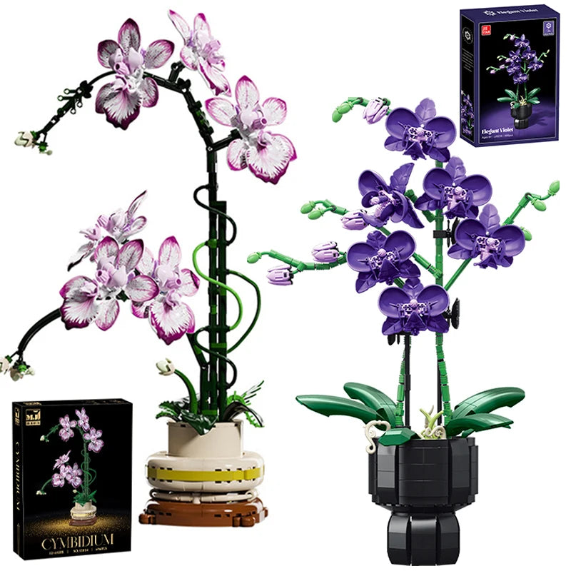 Cymbidium Eternal – Set Construcție Orhidee Phalaenopsis, Design 3D Modular