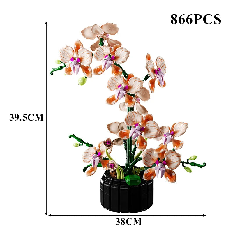 Cymbidium Eternal – Set Construcție Orhidee Phalaenopsis, Design 3D Modular