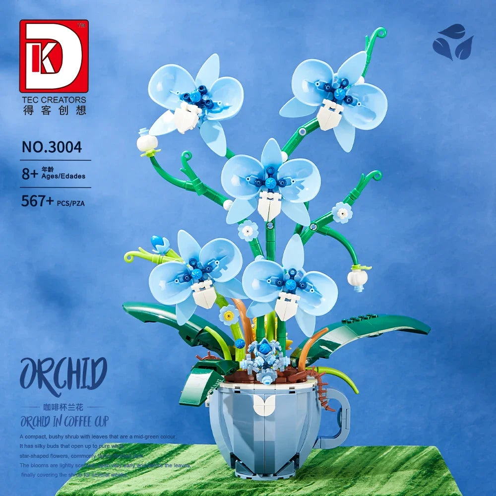 Set Construcție Orchid Bouquet – Model Botanic DIY, Decor Home & Office