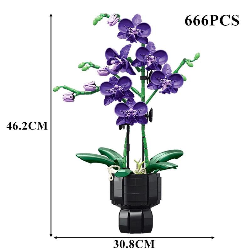 Cymbidium Eternal – Set Construcție Orhidee Phalaenopsis, Design 3D Modular