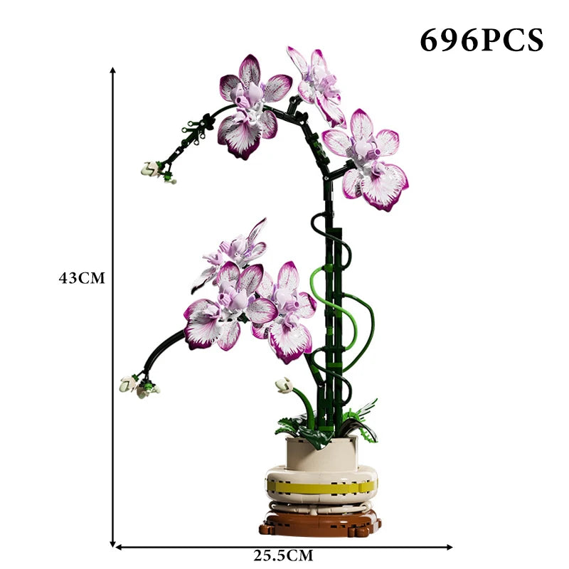 Cymbidium Eternal – Set Construcție Orhidee Phalaenopsis, Design 3D Modular