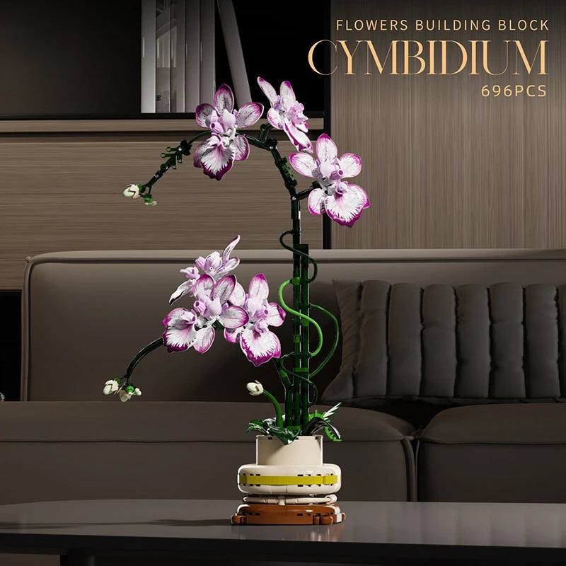 Cymbidium Eternal – Set Construcție Orhidee Phalaenopsis, Design 3D Modular